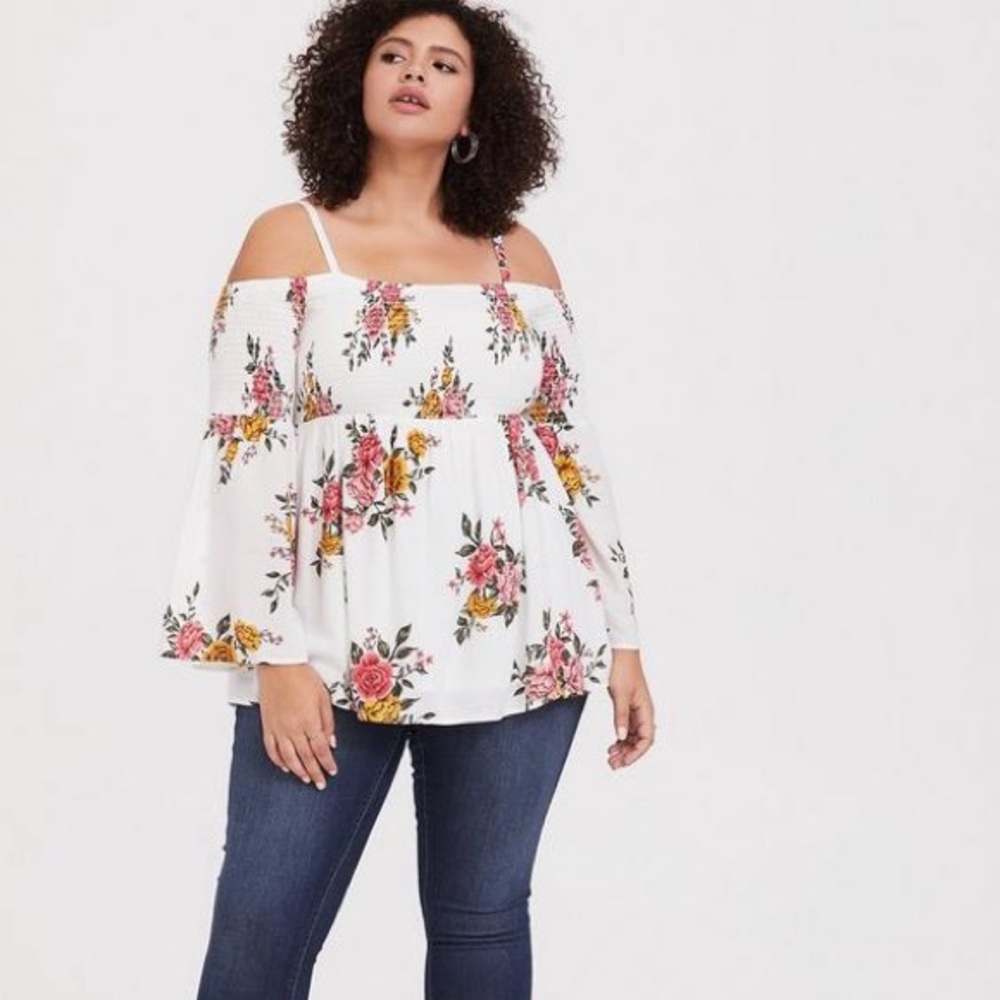 Torrid Challis Cold Shoulder Blouse